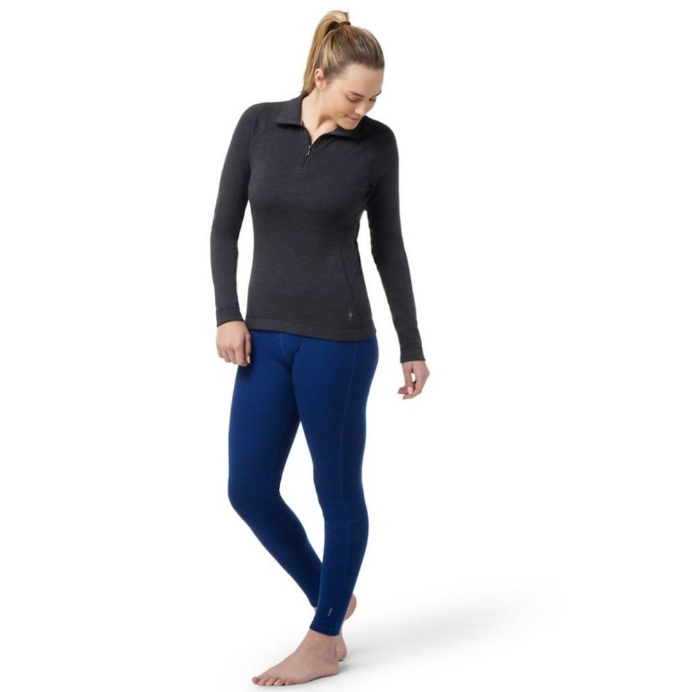 SMARTWOOL Women's Classic Thermal Merino Base Layer 1/4 Zip Charcoal Heather